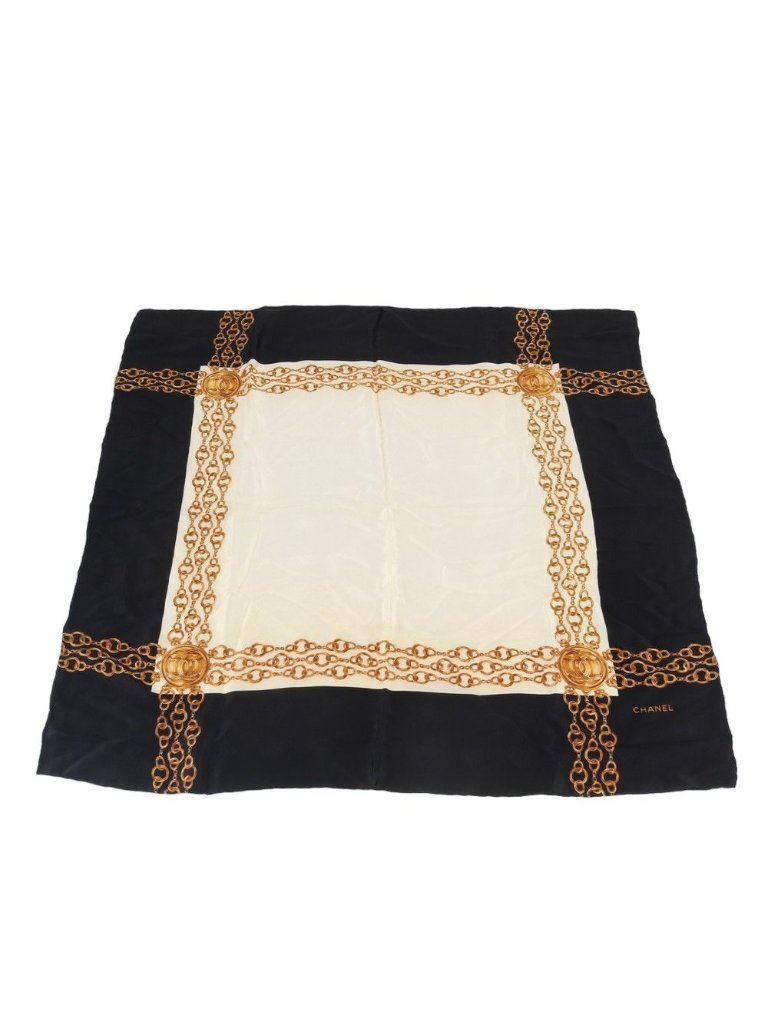 Chanel Chain Pattern Cc Logo Scarf Shawl